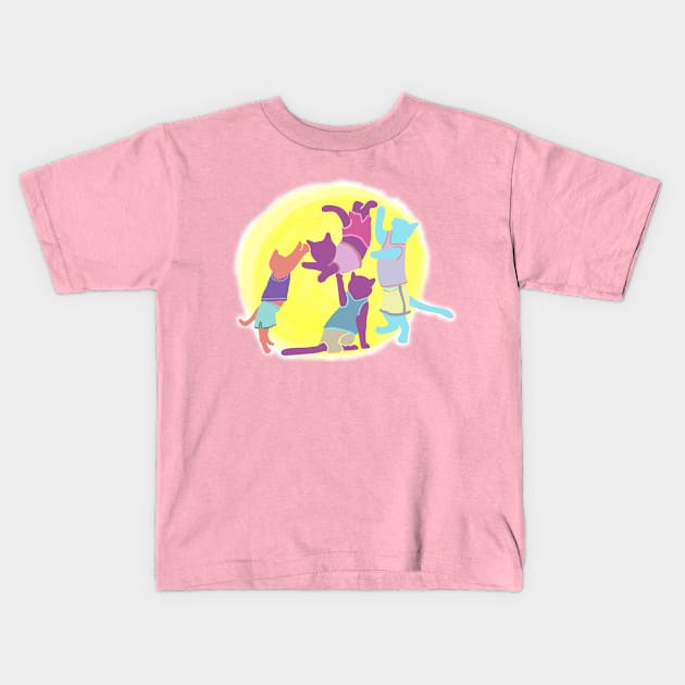 Tumble Kitties Kids T-Shirt by ElsewhereArt